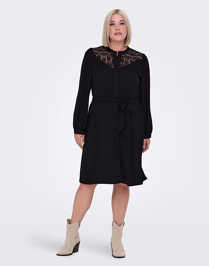 

Платье ONLY Curve Lace черного цвета
