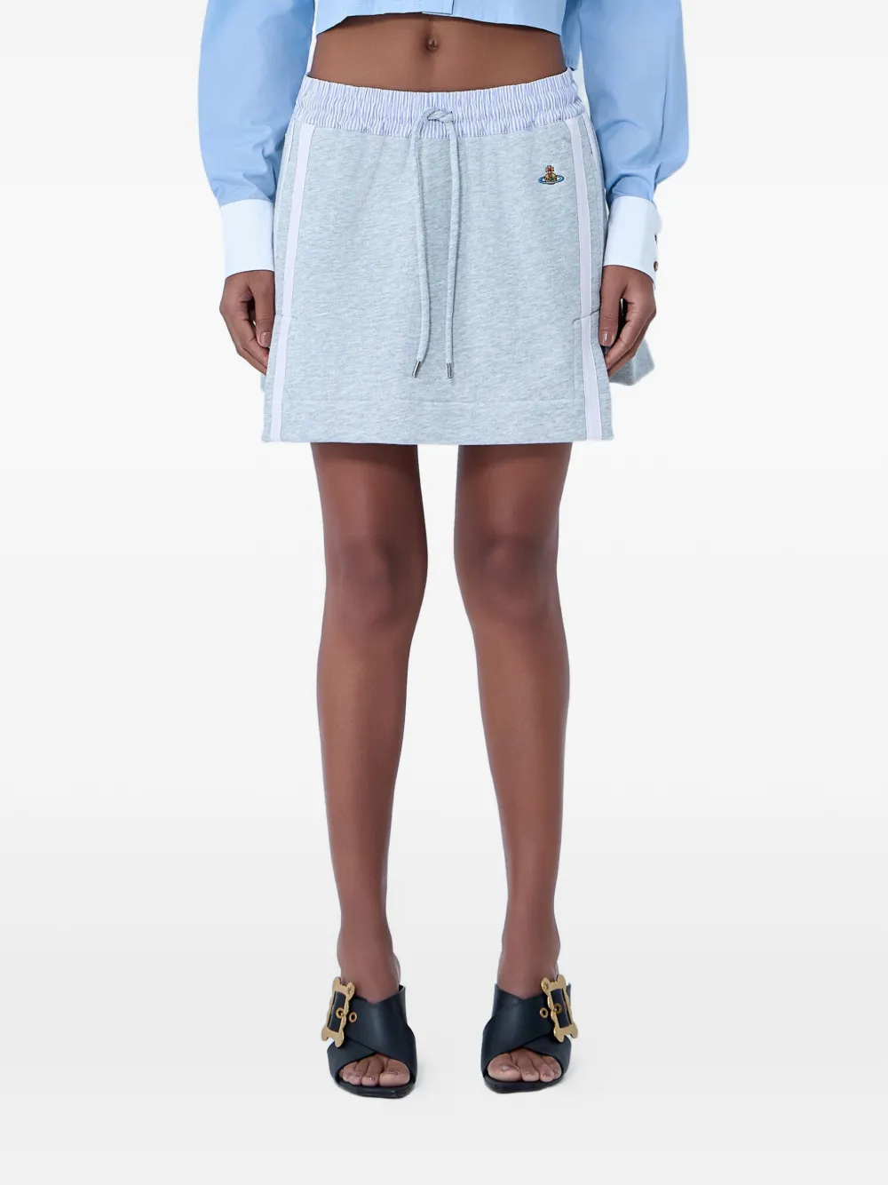 

Мини-юбка с боковыми полосками Vivienne Westwood, серый