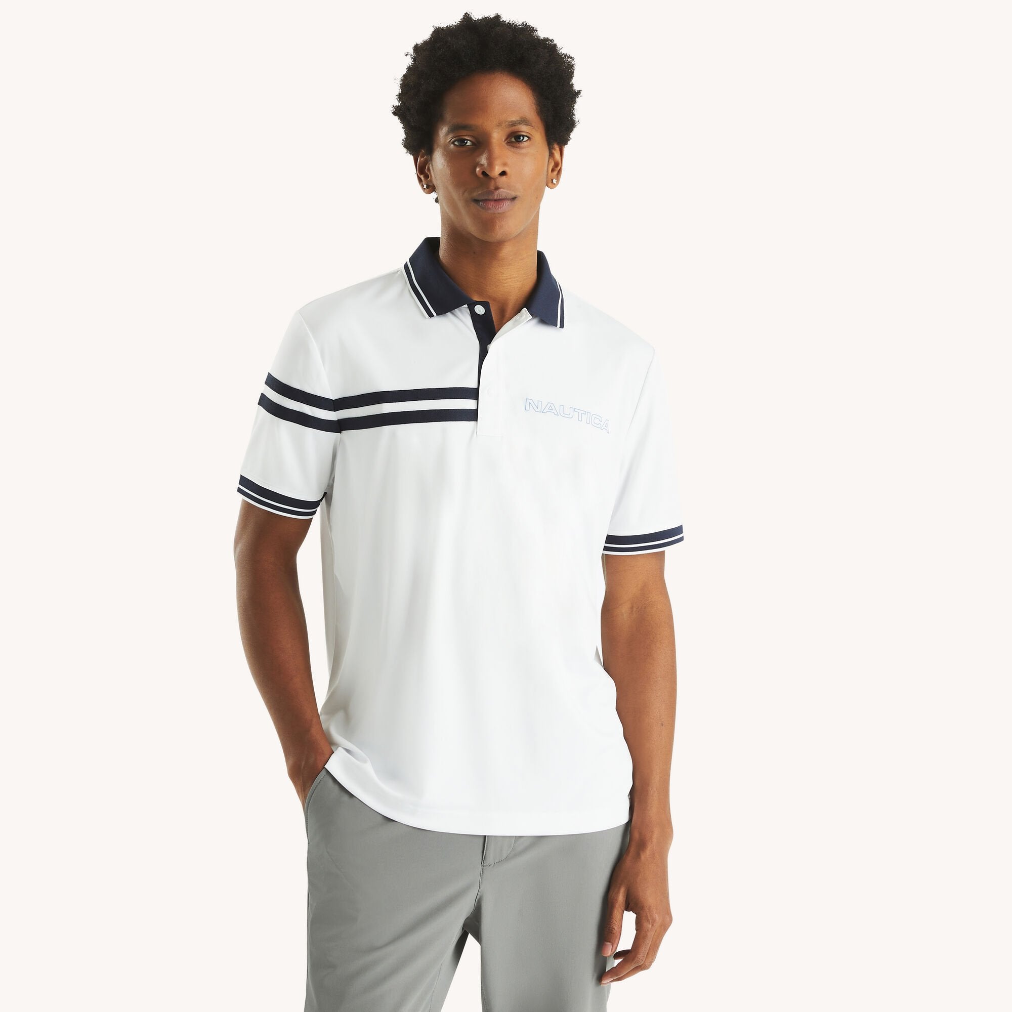

Мужская футболка-поло классического кроя Nautica Navtech, цвет bright white