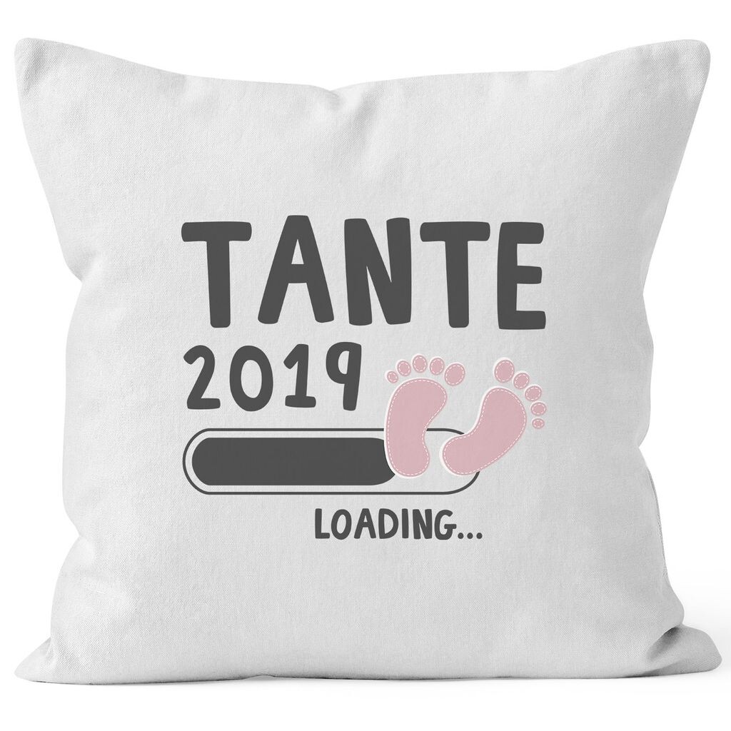 

Наволочка тетя 2019 loading Подарочная подушка для будущей тети хлопковый подарок на рождение MoonWorks бело-розовый униразмер