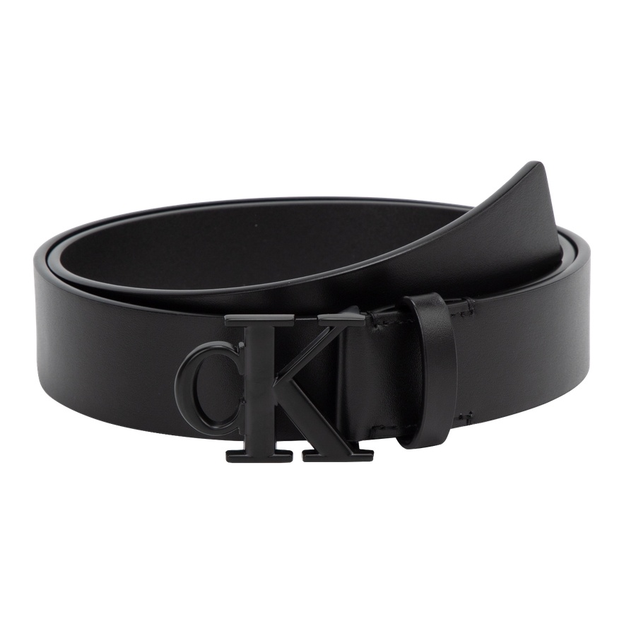 

Calvin Klein Кожаный ремень из комбинированного материала мужской космический черный 3.5 см, UB1-Space Black