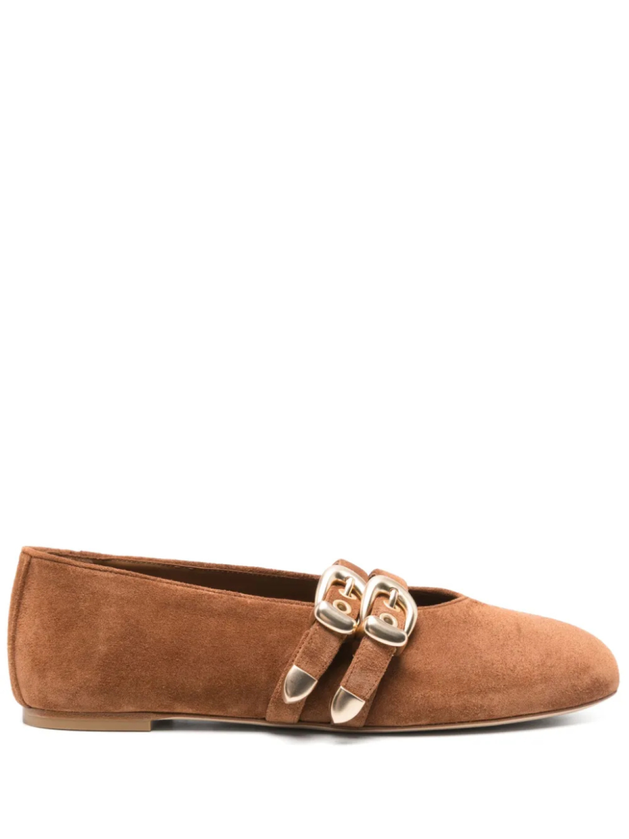 Кожаные балетки Stuart Weitzman, коричневый