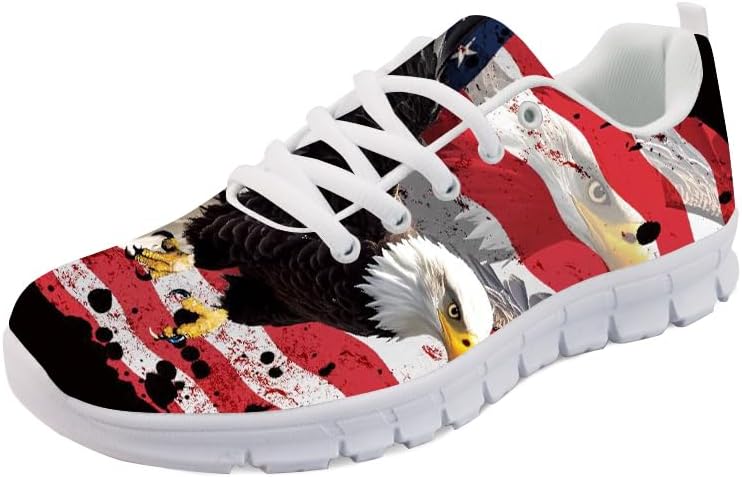 

Кроссовки Forchrinse Cute Sunglasses Puppy унисекс, противоскользящие, мягкие, легкие для ходьбы и бега, Bold Eagle American Flag