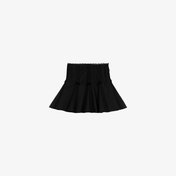 

Мини-юбка The Kooples расклешенная с бантом, черный