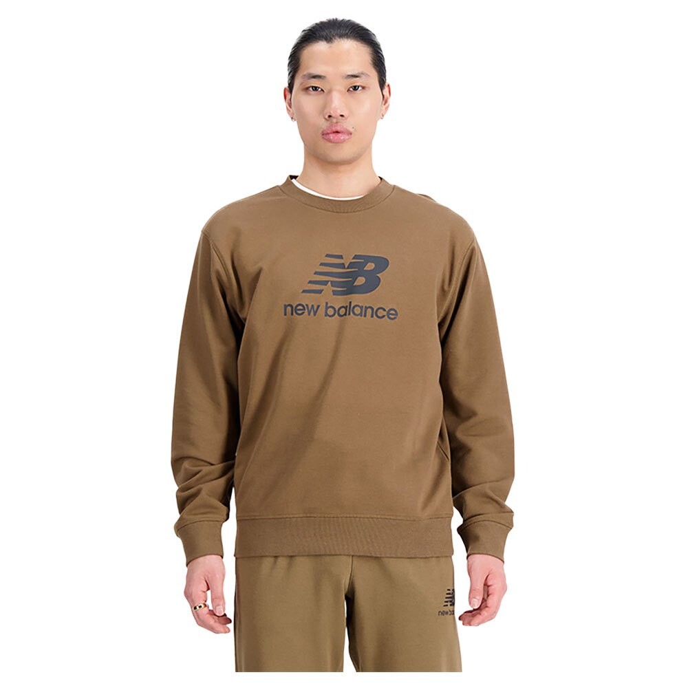

Толстовка New Balance Essentials Stacked Logo French Terry, коричневый