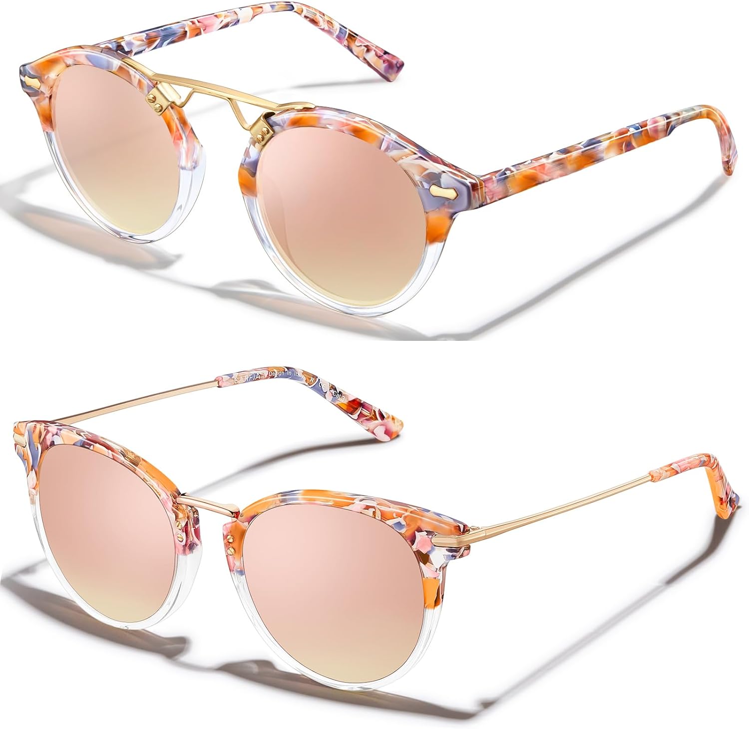 

Солнцезащитные очки CARFIA розового цвета из ацетата с зеркальными линзами в форме «кошачий глаз» для женщин, поляризованные, с защитой от УФ-излучения, женские солнцезащитные очки в форме «кошачий глаз», очки для девочек