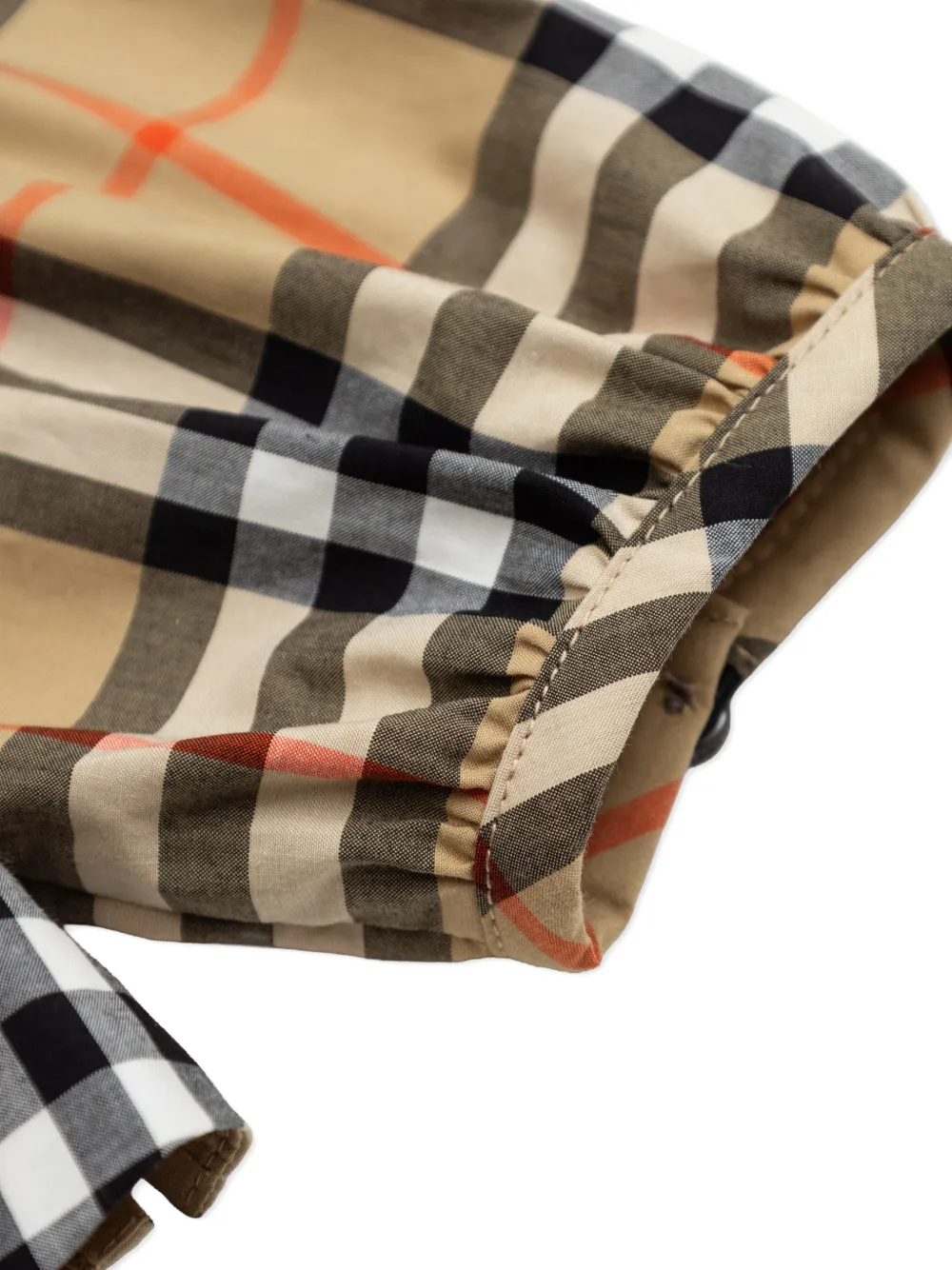 Рубашка в клетку с воротником BURBERRY KIDS, нейтральный — фото 4