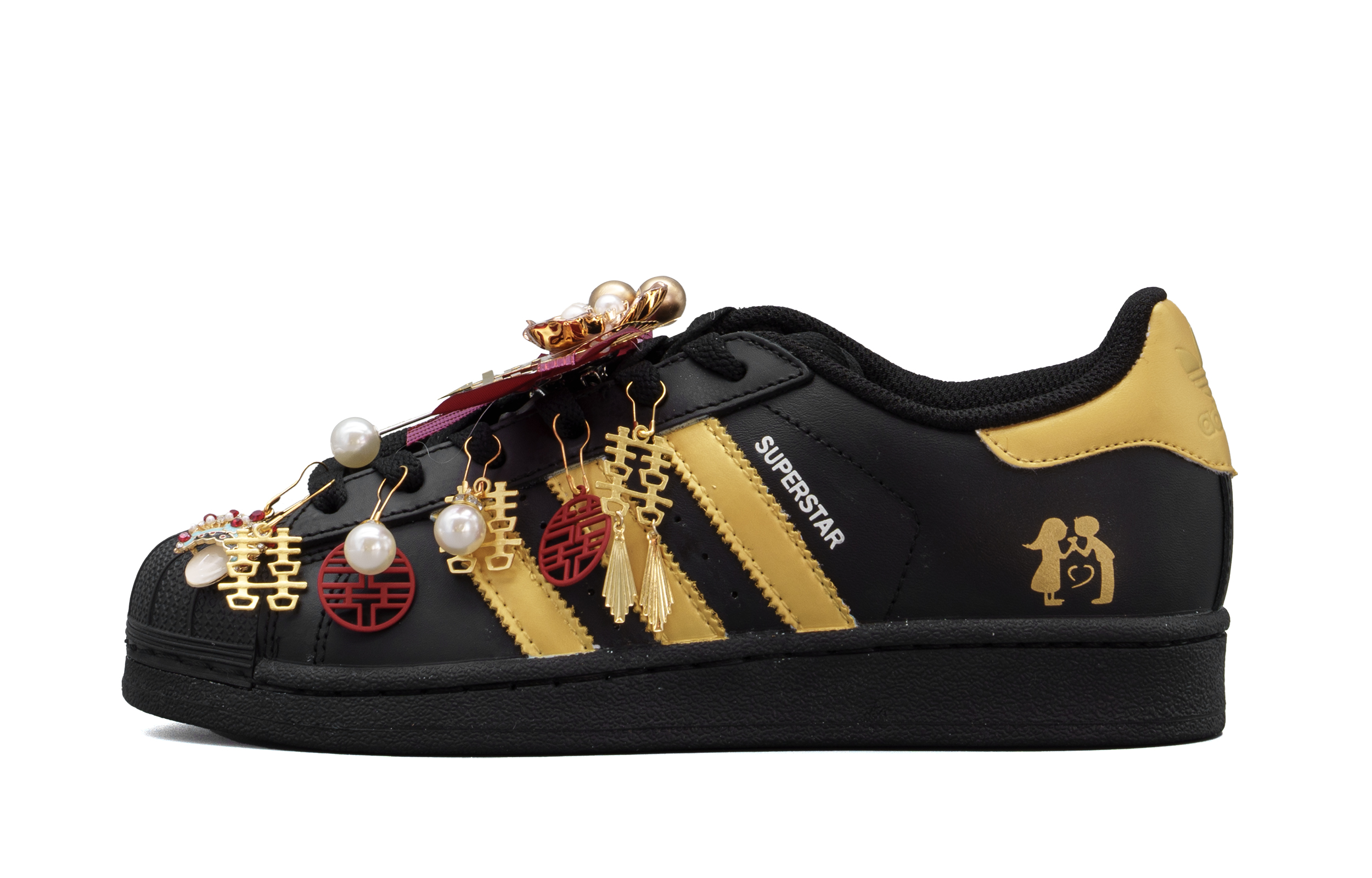 

Adidas Originals Superstar 2 Abrasion Resistant Low top Skateboard Shoes Unisex Gold Red