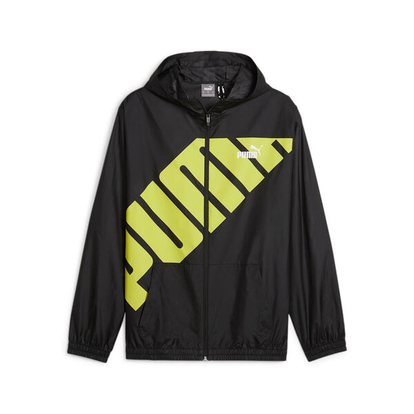 

Куртка hooded graphic windbreaker jacket 'black yellow' Puma, черный