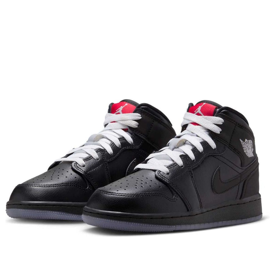 Кроссовки (GS) Air Jordan 1 Mid SE 'Black Metallic Reimagined', черный — фото 3