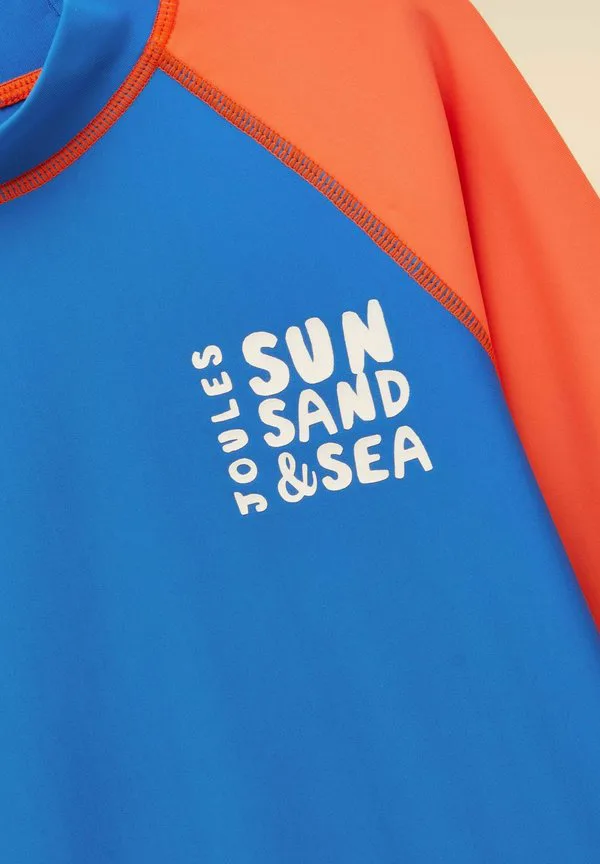 Футболка-Борцовка стандартного кроя с волнообразным рисунком Joules, Blue/Orange — фото 2