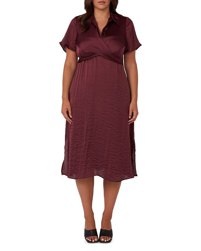 

Платье Estelle Plus Size с запахом Oasis, красный