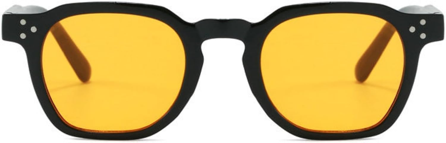 

Willochra Модные женские квадратные солнцезащитные очки в стиле ретро с заклепками Мужские трендовые сине-зеленые оттенки Солнцезащитные очки с защитой от УФ-излучения UV400 Многоугольные солнцезащитные очки, C3