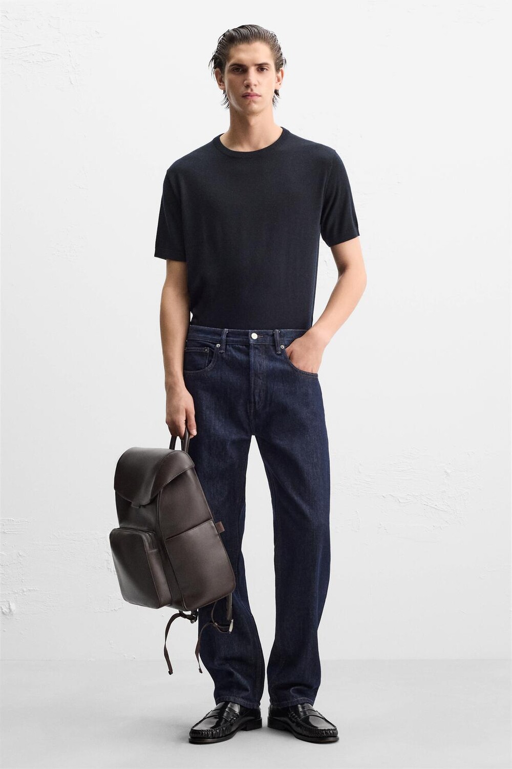 

Рюкзак с клапаном ZARA, коричневый