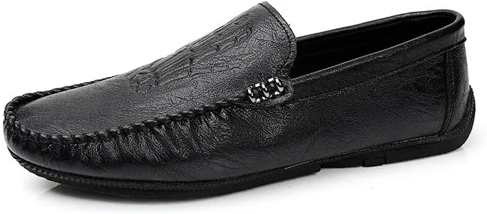 Лоферы мужские из экокожи, Moccasins Shoes, Black SayfuR