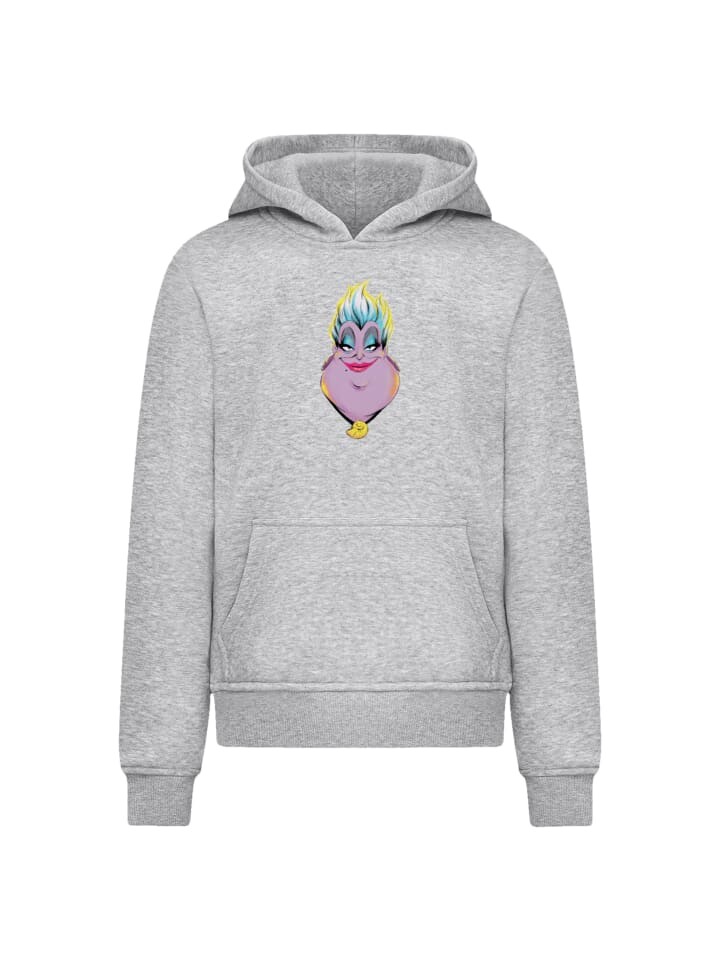 

Пуловер F4NT4STIC Hoodie Disney Bösewichte Ursula Big Face, пятнистый серый
