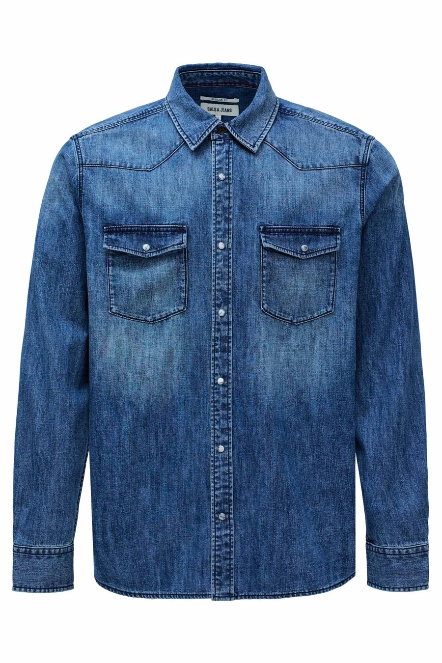 

Рубашка обычного кроя на пуговицах Salsa Jeans, синий деним