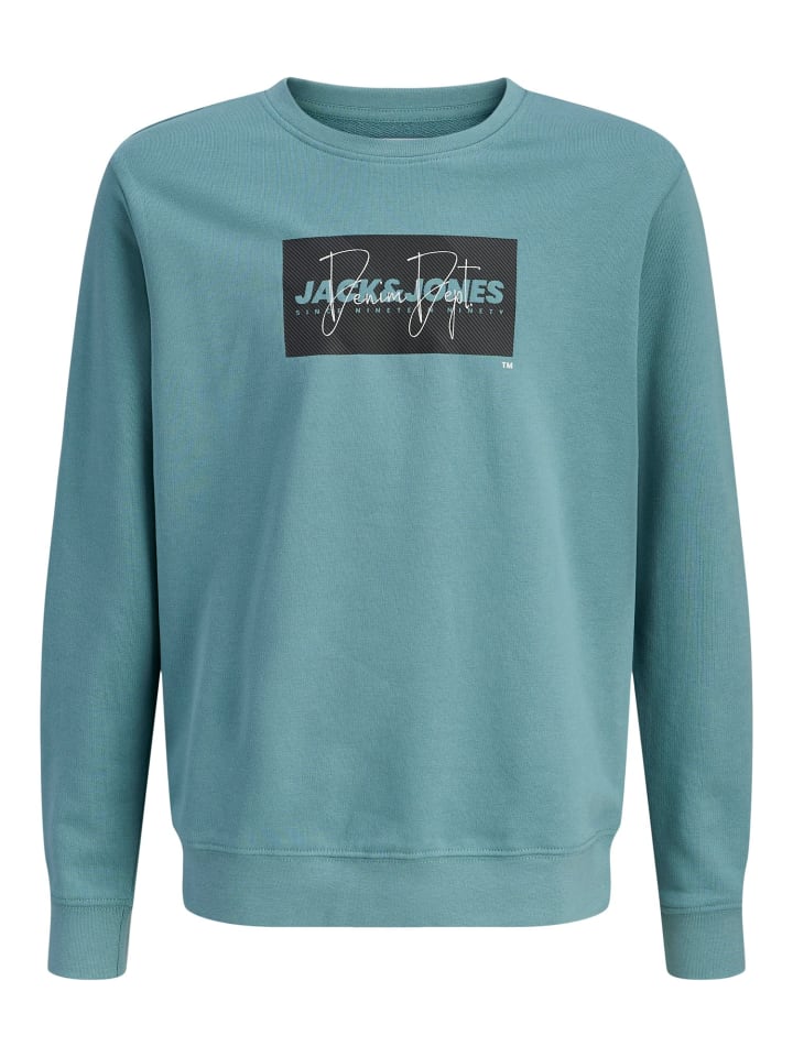 

JACK & JONES Junior Толстовка с принтом JJCOLE на передней части, выполненным в минерально-голубом цвете