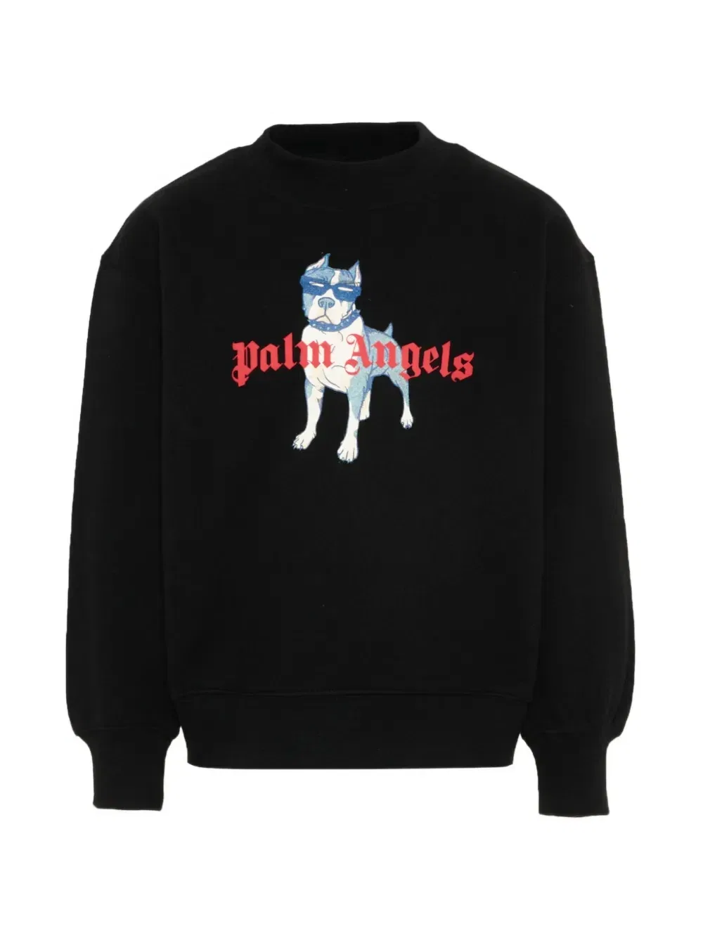 Свитшот с принтом и круглым вырезом Palm Angels Kids, черный