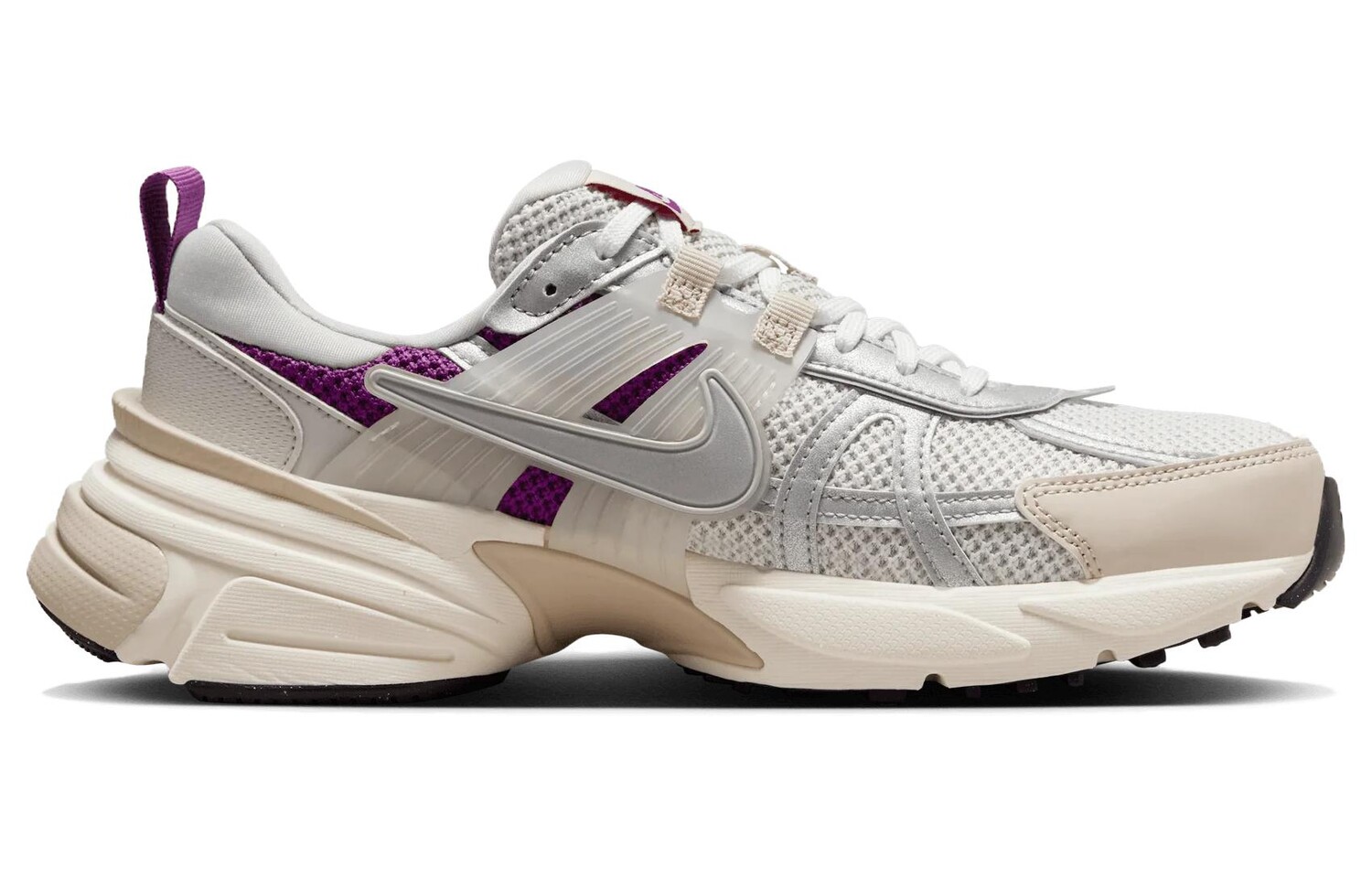 Кроссовки Nike V2K Run для женщин, Серебристый/Белый/Фиолетовый — фото 2