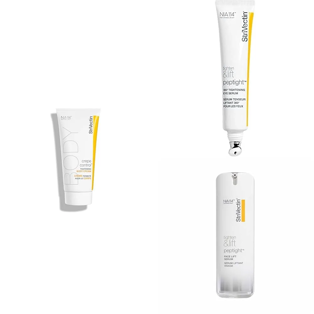 Крем для тела StriVectin Tighten & Lift Crepe Control, сыворотка для глаз Tighten & Lift Peptight 360 Degree Eye Serum и сыворотка для лица Tighten & Lift Peptight Face Lift Serum