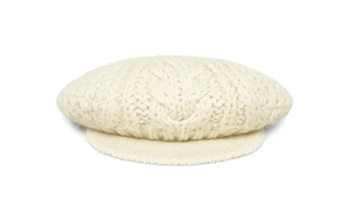 

CELINE Вязаный берет с узором, Ecru