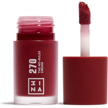 

3INA MAKEUP The No-Rules Cream 270 Wine Red Liquid Blush Matte с маслом сладкого миндаля Vegan Cruelt Free