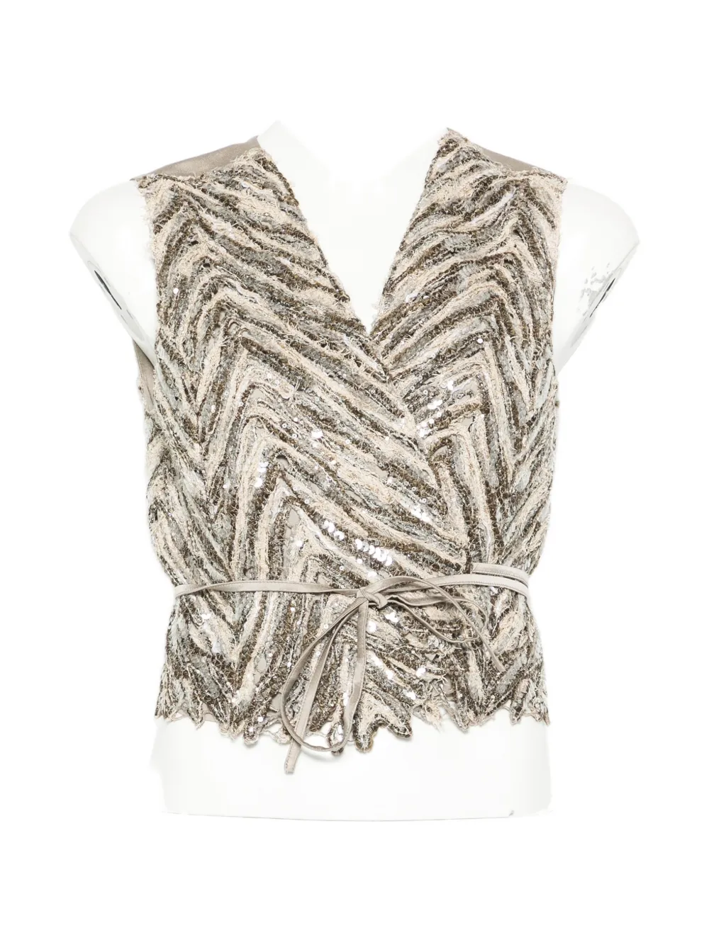 

Топ с пайетками Brunello Cucinelli, бежевый