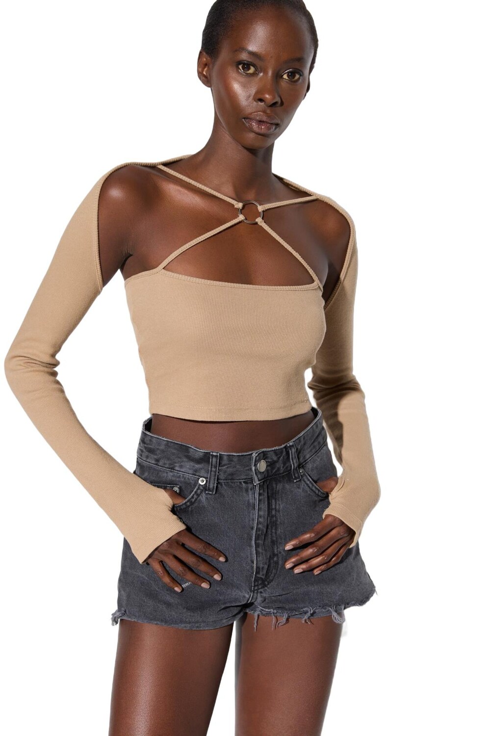 

No Matter What Блузка-боди бежевого цвета