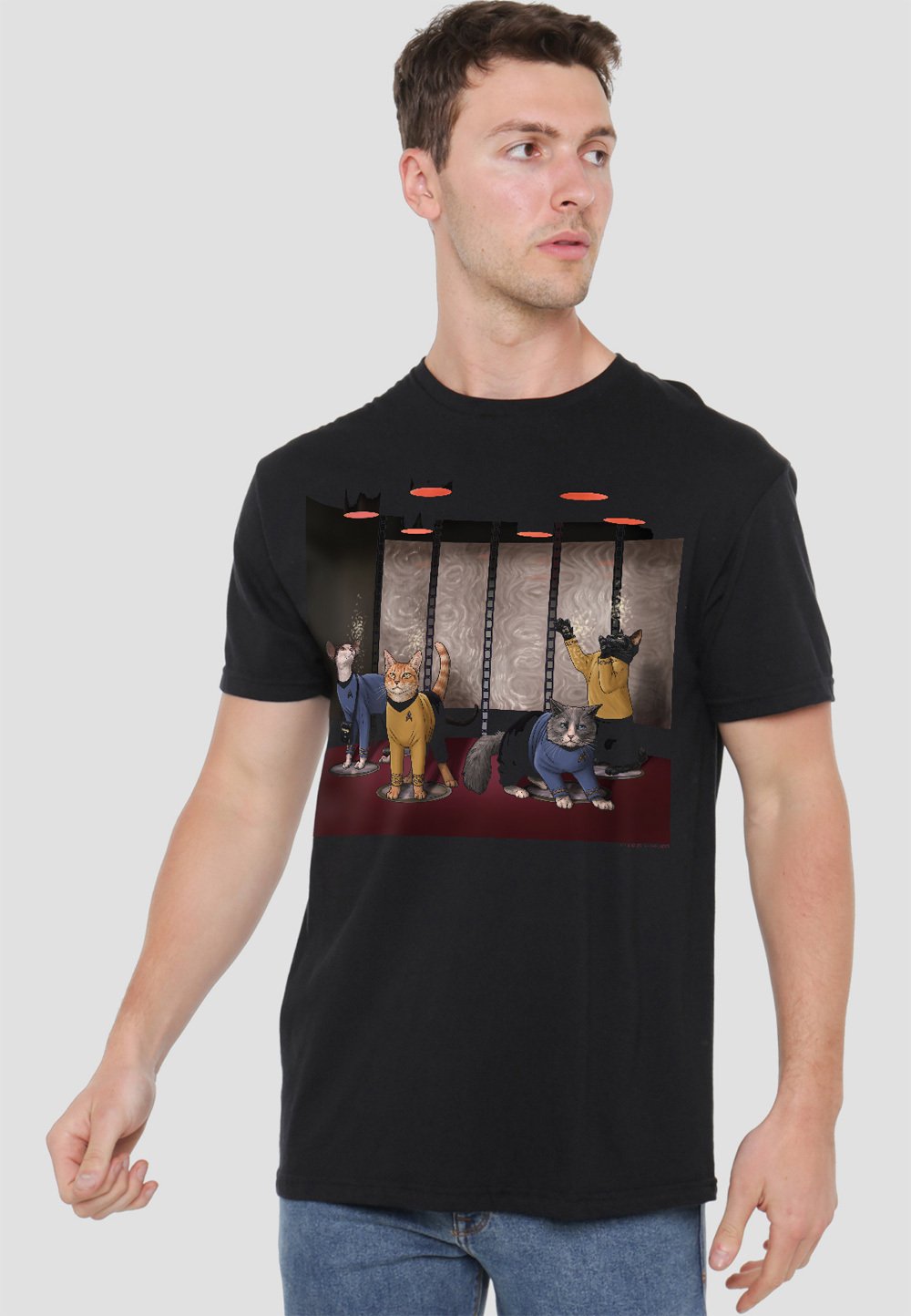 

Футболка с принтом STAR TREK BEAM MEOW UP Cotton Soul, черный