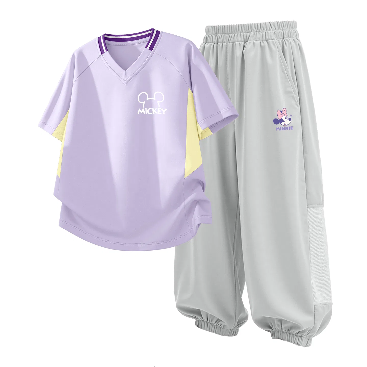 Детский спортивный костюм Casual Sportswear 2 Piece Set Disney, Thick Board Di Line K Purple+Deni Knot K Misty Gray