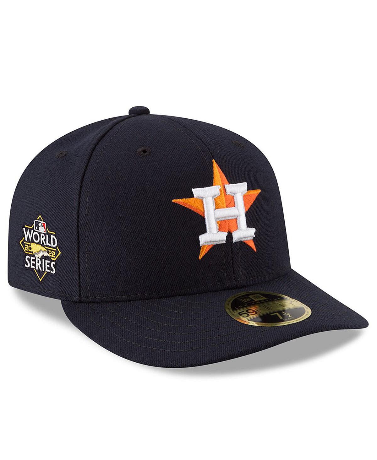 

Мужская темно-синяя шляпа Houston Astros World Series 2022 с боковой нашивкой низкопрофильная 59FIFTY приталенная шляпа New Era