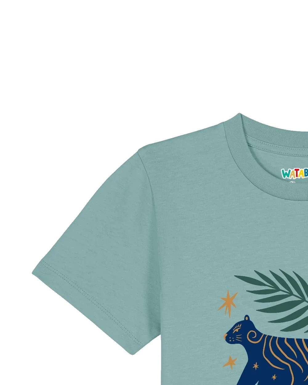 Футболка с принтом, Wat? Apparel, teal monstera — фото 3