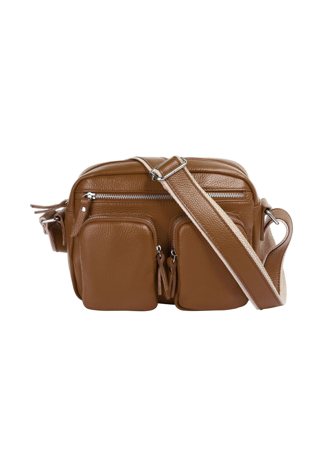 

Сумка через плечо, натуральная кожа, производство Италия Samantha Look, цвет Cognac