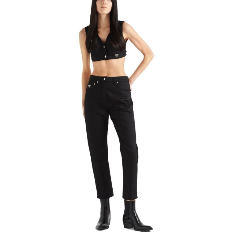 Женские джинсы PRADA Straight Fit, черный