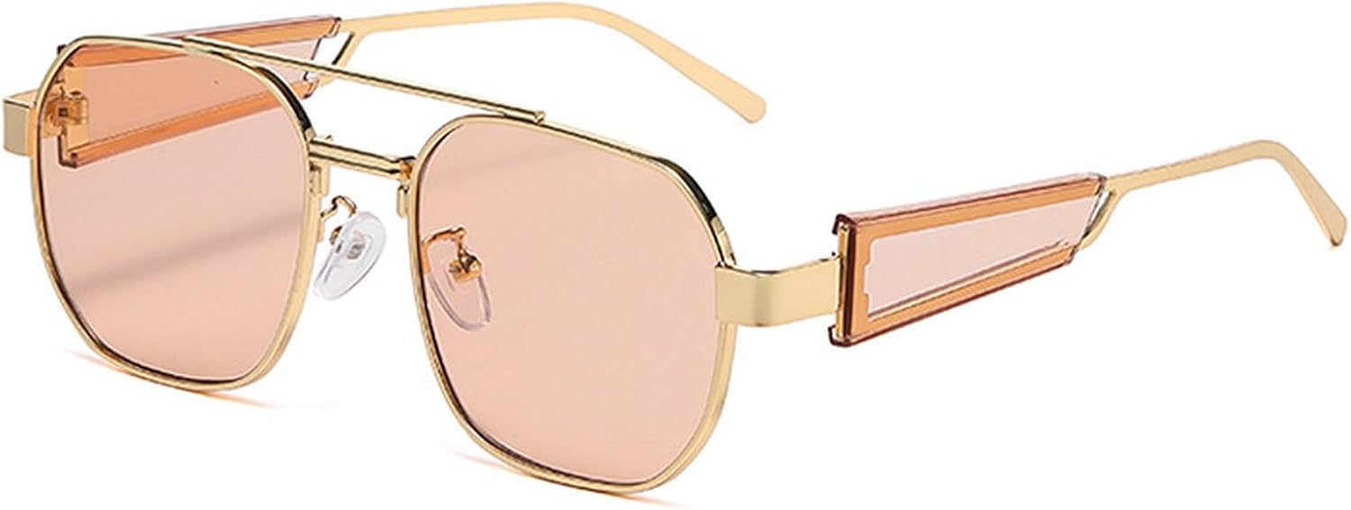 

Ретро-модные квадратные солнцезащитные очки для женщин и мужчин, модные трендовые очки с защитой от УФ-излучения UV400, панк-стиль, сине-зеленые солнцезащитные очки mincl, C7