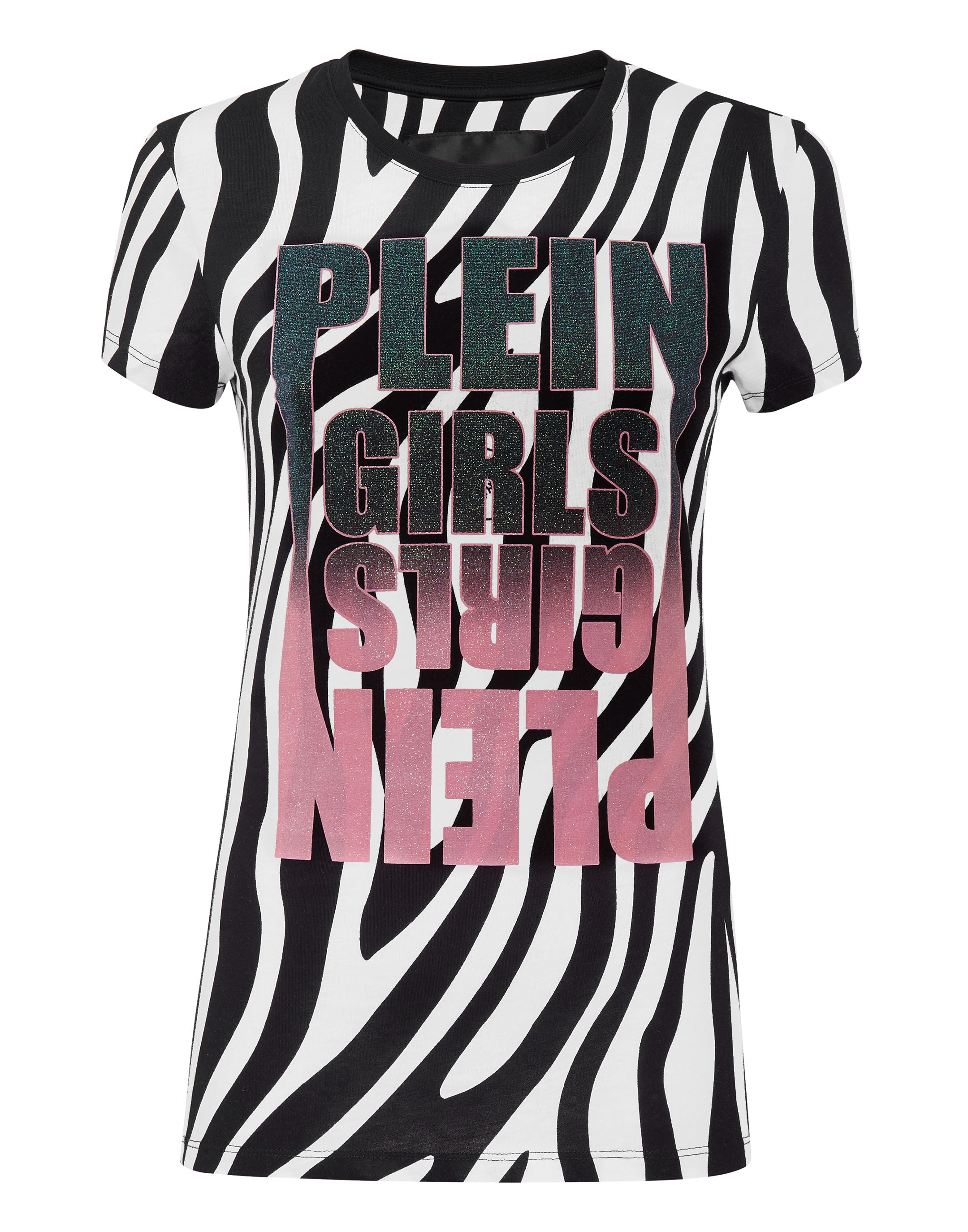 

Футболка с круглым вырезом SS Zebra PHILIPP PLEIN, черный/белый