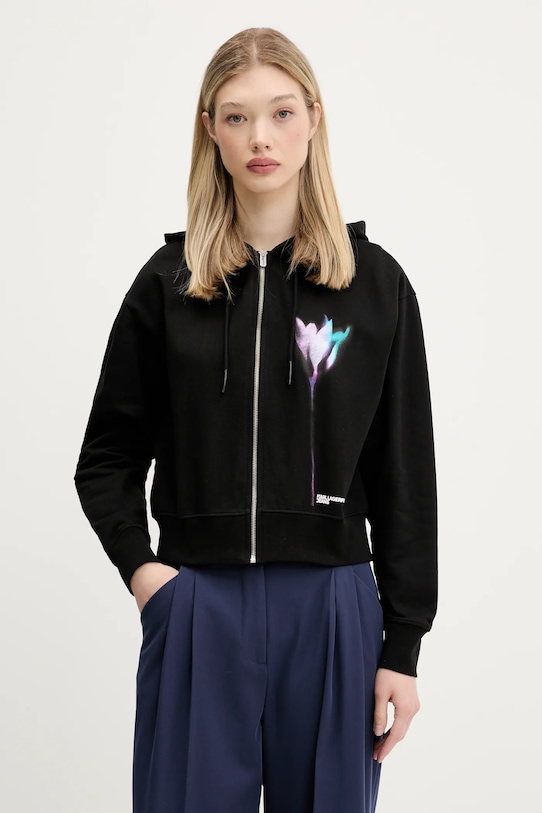 

Хлопковая толстовка Karl Lagerfeld Jeans, черный