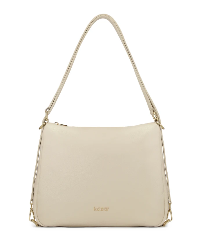 

Почтовая сумка кремового цвета на молнии Kazar, бежевый