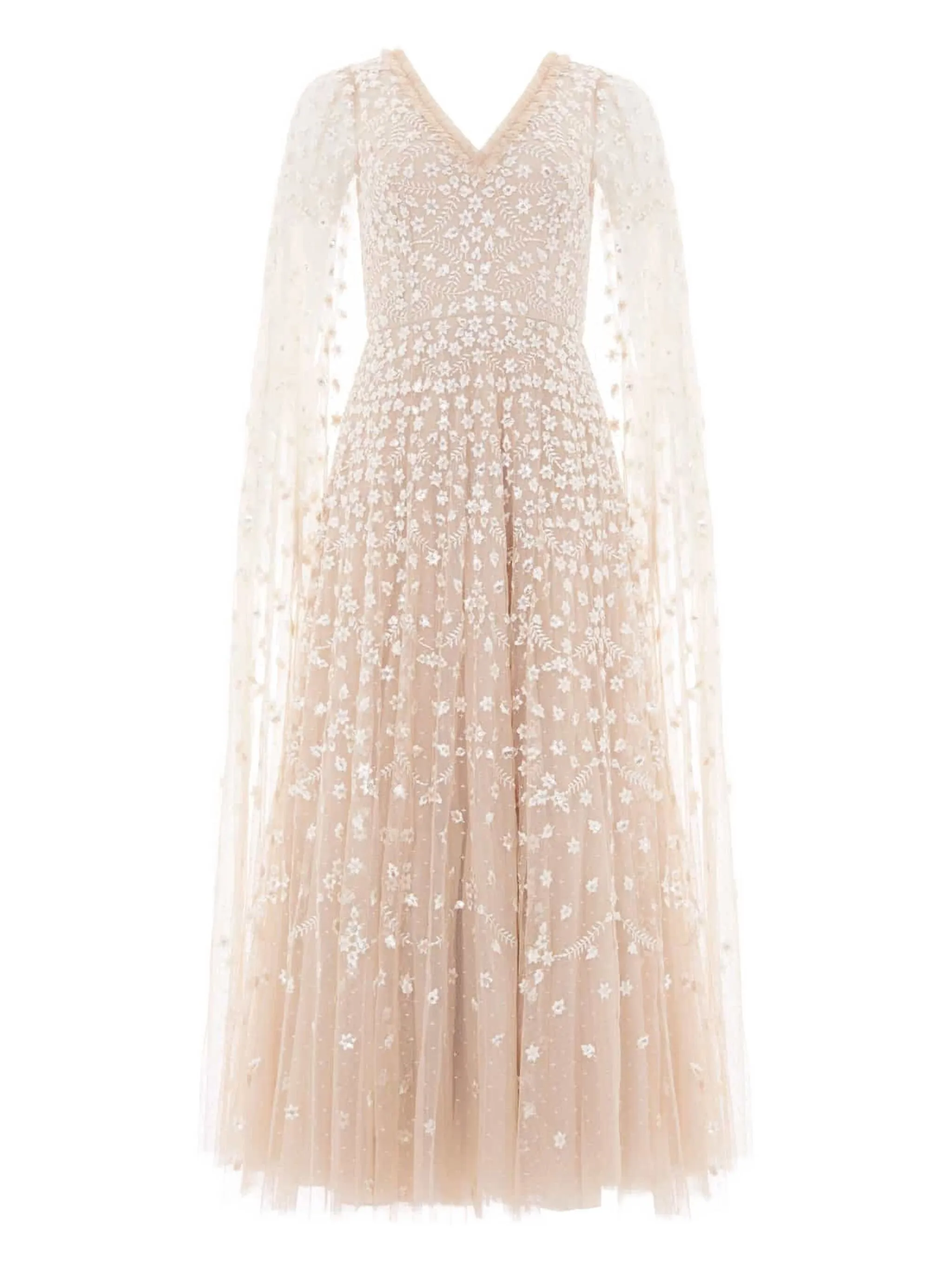 

Платье макси Clover с цветочным принтом Needle & Thread, бежевый