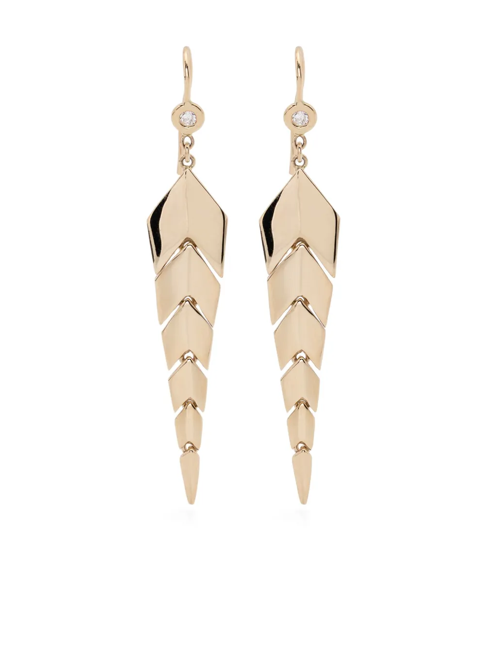 

Серьги-подвески Small Fishtail из желтого золота Jacquie Aiche, золотой