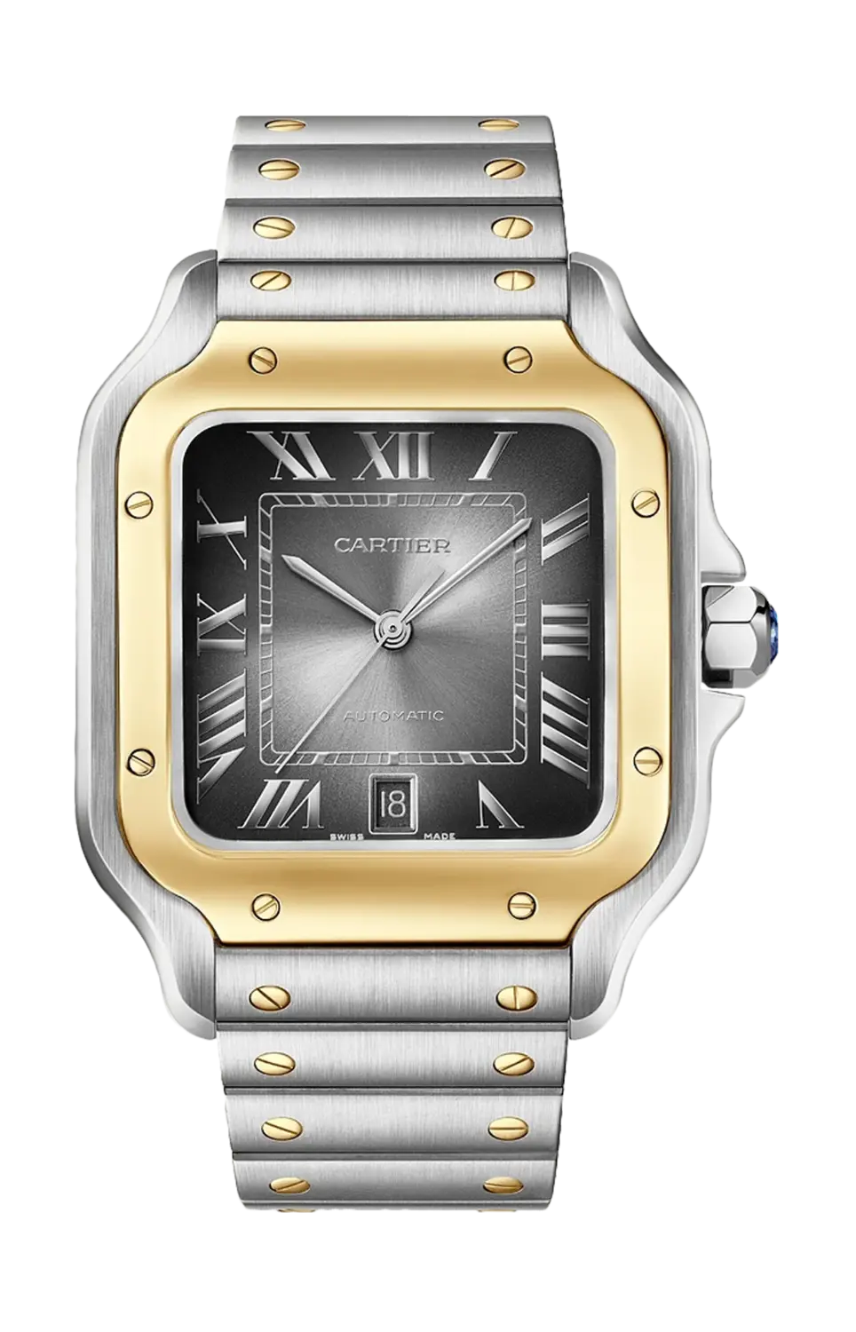 

Santos de cartier, большая модель, сталь, розовое золото, автоматические, w2sa0030 CARTIER