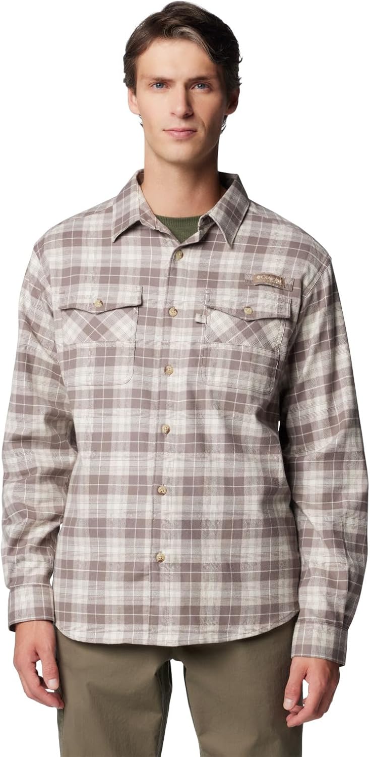 

Columbia мужская фланелевая рубашка Roughtail Stretch с длинным рукавом, Iron Ombre Tartan