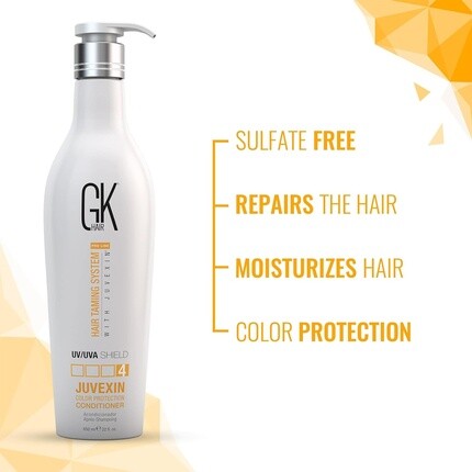 Кондиционер Global Keratin Color Shield, 22 жидких унции, 650 мл — Глубокое очищающее тепло и термозащита для окрашенных сухих, поврежденных вьющихся волос — Без парабен-сульфата, унисекс, Gk Hair — фото 2