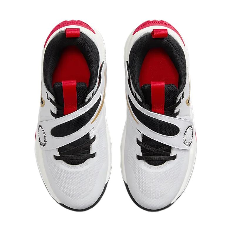 Баскетбольные кроссовки Team Hustle D 11 Kids GS Low-top белые/металлик золотистый/университетский красный/черный Nike, красный — фото 4