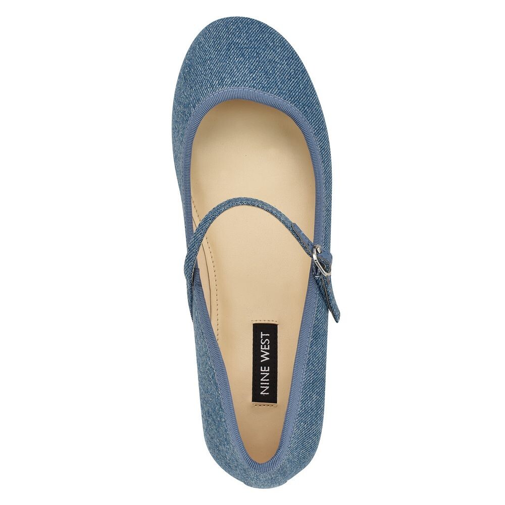 Женские туфли на плоской подошве Nine West Ewind с платьем Мэри Джейн, цвет Blue Denim — фото 4