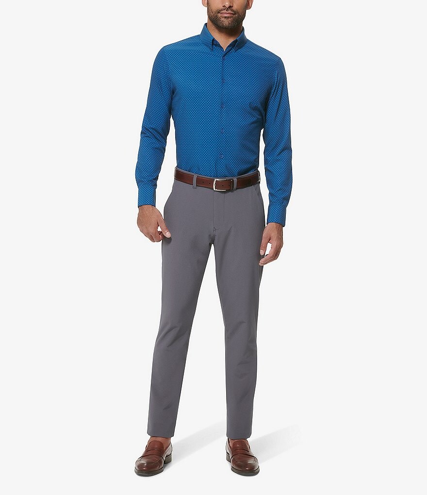 

Mizzen+Main Leeward Performance Эластичная тканая рубашка с длинными рукавами и принтом звезд, синий