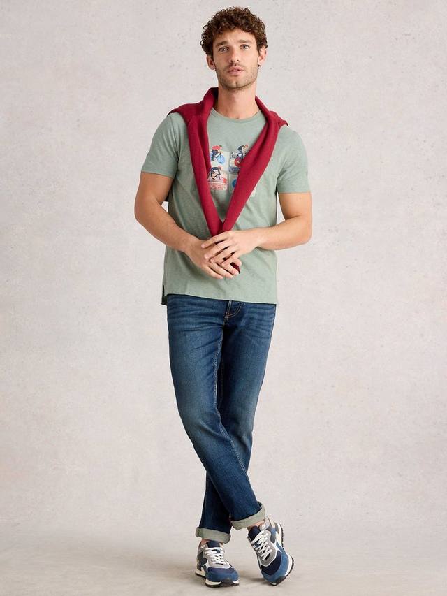 

Футболка Abersoch с велосипедным принтом из хлопка White Stuff