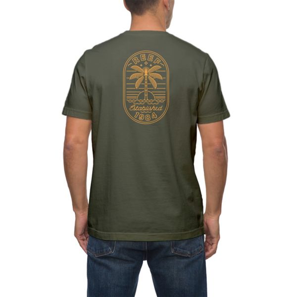 

Мужская футболка с принтом "Рай" Reef, цвет military green