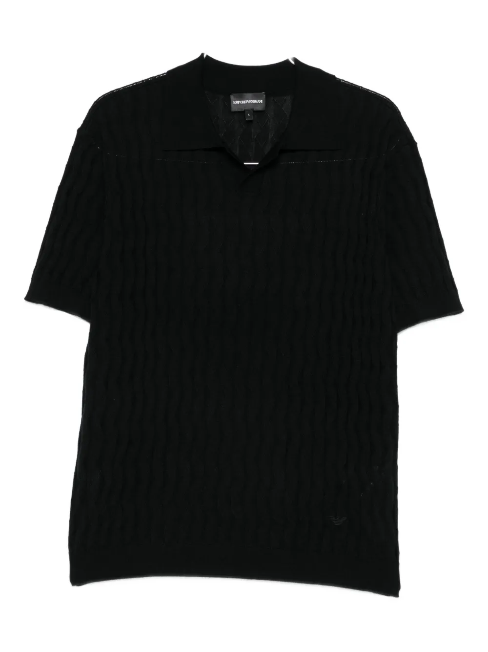 

Текстурированная рубашка-поло EMPORIO ARMANI, черный